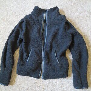 Express Fleece Jacket Women’s Black Full Zip Sherpa, Size=S/P